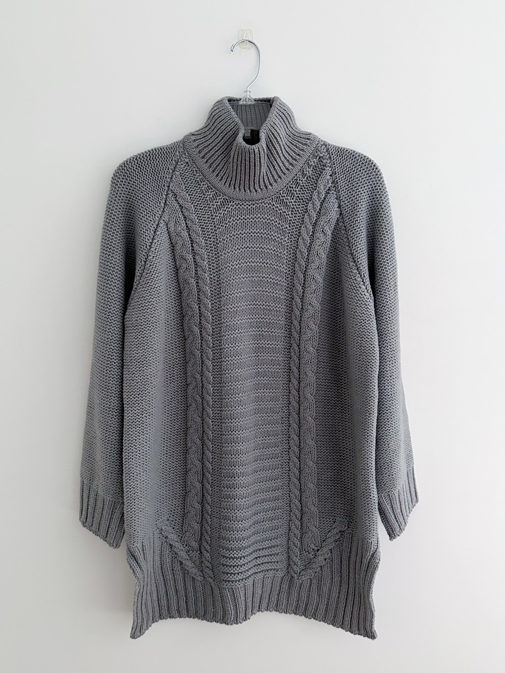 Peregrine Sophie Cable Merino Wool Turtleneck Sweater Size XL Fisherman Tunic